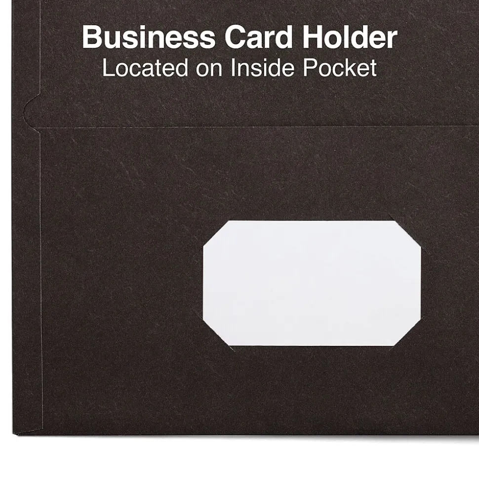 Staples 10% Recycled Smooth 2-Pocket Paper Presentation Folder, Black, 10/Pack (ST13376)