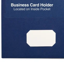 Staples 10% Recycled Smooth 2-Pocket Paper Presentation Folder, Dark Blue, 10/Pack (ST13377)