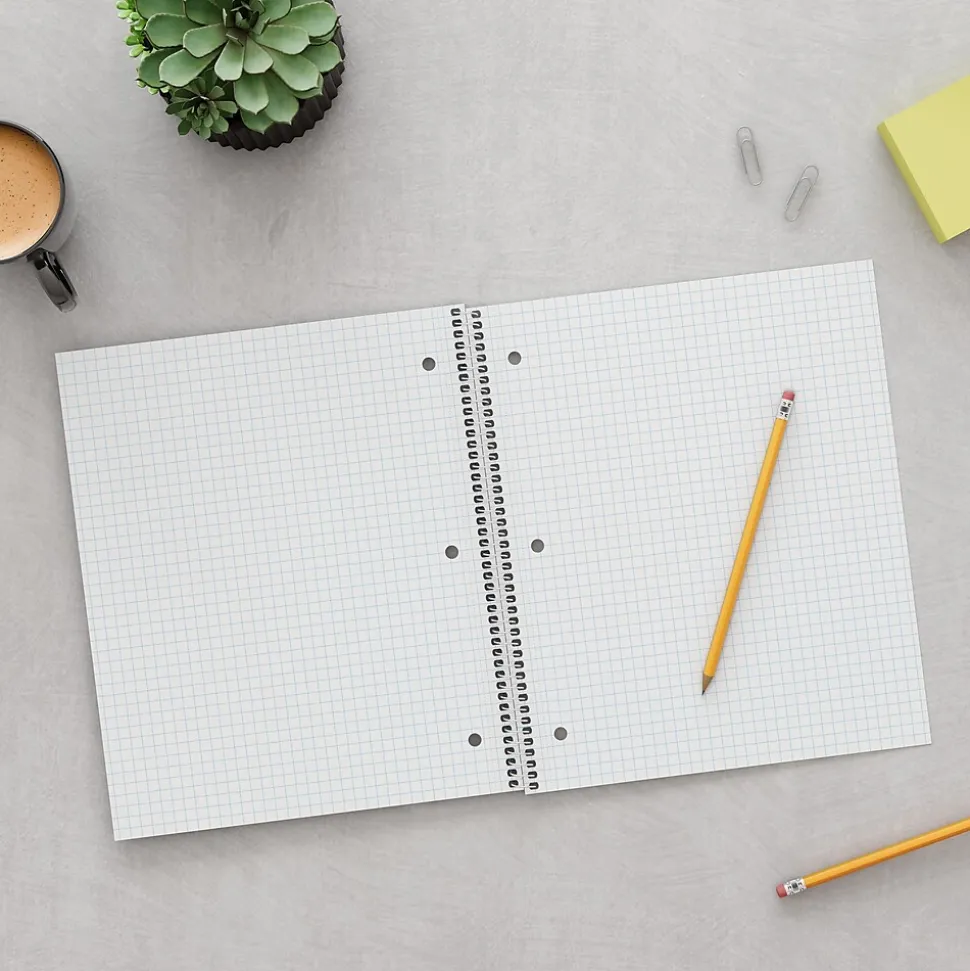 Staples Accel 1-Subject Notebooks, 8.5" x 11", Graph Ruled, 100 Sheets (ST25855D)