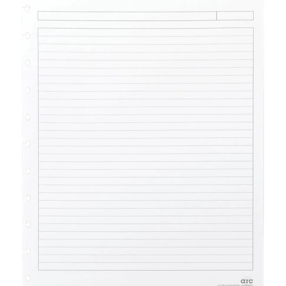 Staples Arc Notebook Systems System, 8.5" x 11", Narrow Ruled, 50 Sheets, White, 50/Pack (25186)