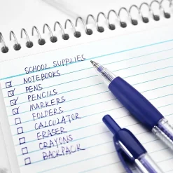 Staples Ballpoint Retractable Pens, Fine Point, Blue Ink, Dozen (50788)