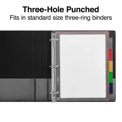 Staples Better Print & Apply Label Plastic Divider, 5 Tabs, Assorted Colors, 1 Set (23279-CC)