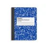 Staples™ Composition Notebook, 7.5" x 9.75", Wide Ruled, 80 Sheets, Blue/White, 24 Notebooks/Carton (55ST063CT)