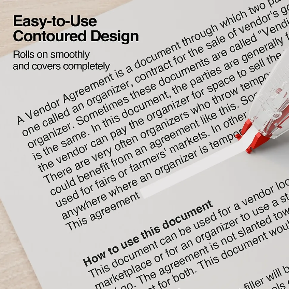 Staples Correction Tape, White, 10/Pack (ST59822/51666)