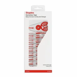 Staples Correction Tape, White, 10/Pack (ST59822/51666)
