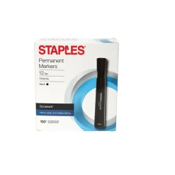 Staples DuraMark Tank Permanent Marker, Chisel Tip, Black, 12/Pack (10403-CC)