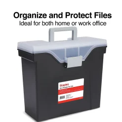 Staples File Box File Portable Tote, Letter Size, Black (140164/111108)