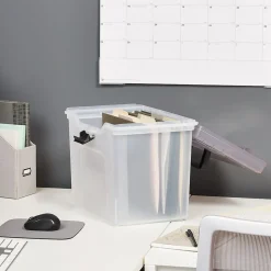 Staples File Box File Portable Tote, Letter Size, Clear (140165/111112)