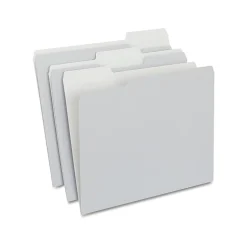 Staples File Folders, 1/3-Cut Tab, Letter Size, Gray, 100/Box (ST433664-CC)