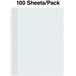 Staples Graph Ruled Filler Paper, 8.5" x 11", White, 100 Sheets/Pack, 12 Packs/Carton (TR25549)