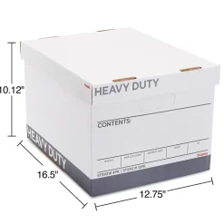 Staples Heavy Duty File Box, Lift Off Lid, Letter/Legal, White/Gray, 12/Carton (TR59219)