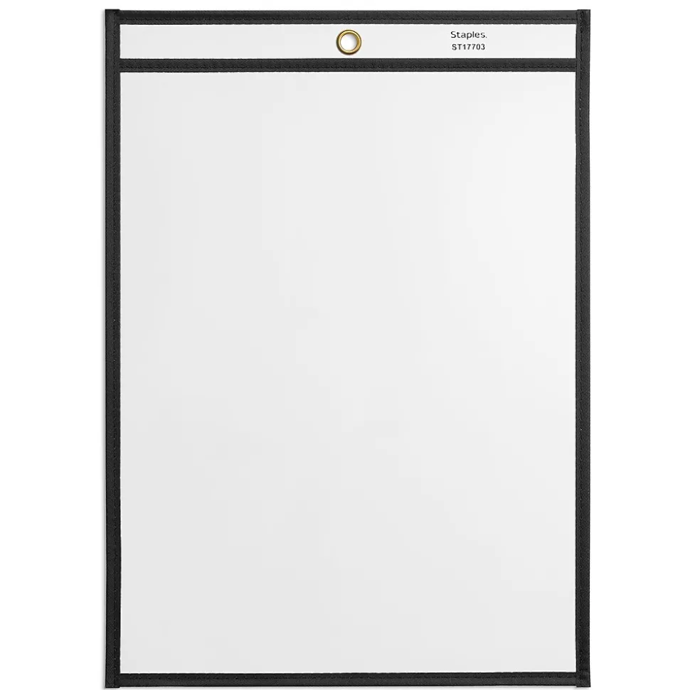 Staples Heavy Duty Stitched Job Ticket Holder, 9" x 12", Clear, 25/Pack (17703)