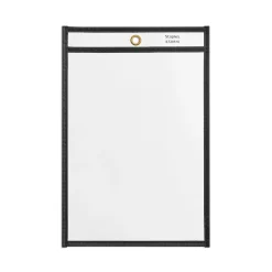 Staples Heavy Weight Stitched Job Ticket Holder, 6" x 9", Clear, 25/Pack (28510)