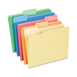 Staples Heavyweight File Folders, 1/3-Cut Tab, Letter Size, Assorted Colors, 50/Box (ST18363-CC)