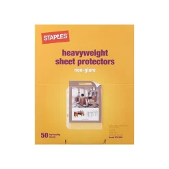 Staples Heavyweight Sheet Protectors, 8.5" x 11", Clear, 50/Box, 5 Boxes/Case (34749CT)