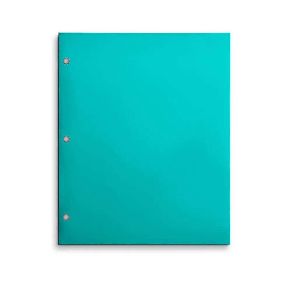 Staples 3-Hole Punched 4-Pocket Paper Folder, Teal (ST56215-CC)
