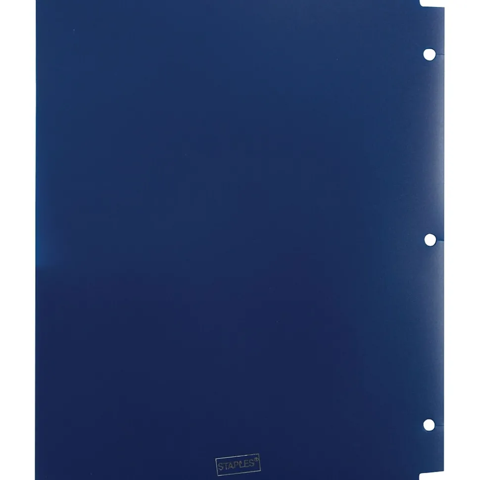 Staples 3-Hole Punched 2-Pocket Portfolio Folder, Navy (26187)