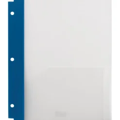Staples 3-Hole Punched 2-Pocket Portfolio Folder, Frosted Navy (26176)