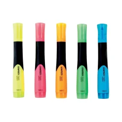 Staples Hype Tank Highlighters with Grip, Chisel Tip, Assorted, 5/Pack (29228)