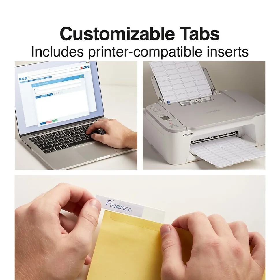 Staples Large Tab Insertable Dividers, 5-Tab, Clear, 4/Pack (13514/14480)