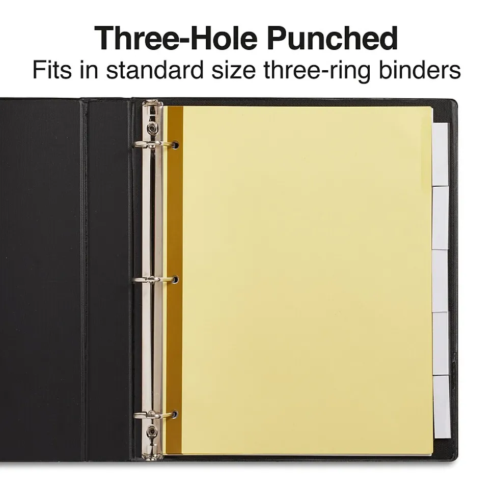 Staples Large Tab Insertable Dividers, 5-Tab, Clear, 4/Pack (13514/14480)