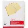 Staples Large Tab Insertable Paper Divider, 8 Tabs, Buff with Clear Tabs, 4 Sets (13516/14482)