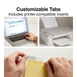 Staples Large Tab Insertable Paper Divider, 8 Tabs, Buff with Clear Tabs, 4 Sets (13516/14482)
