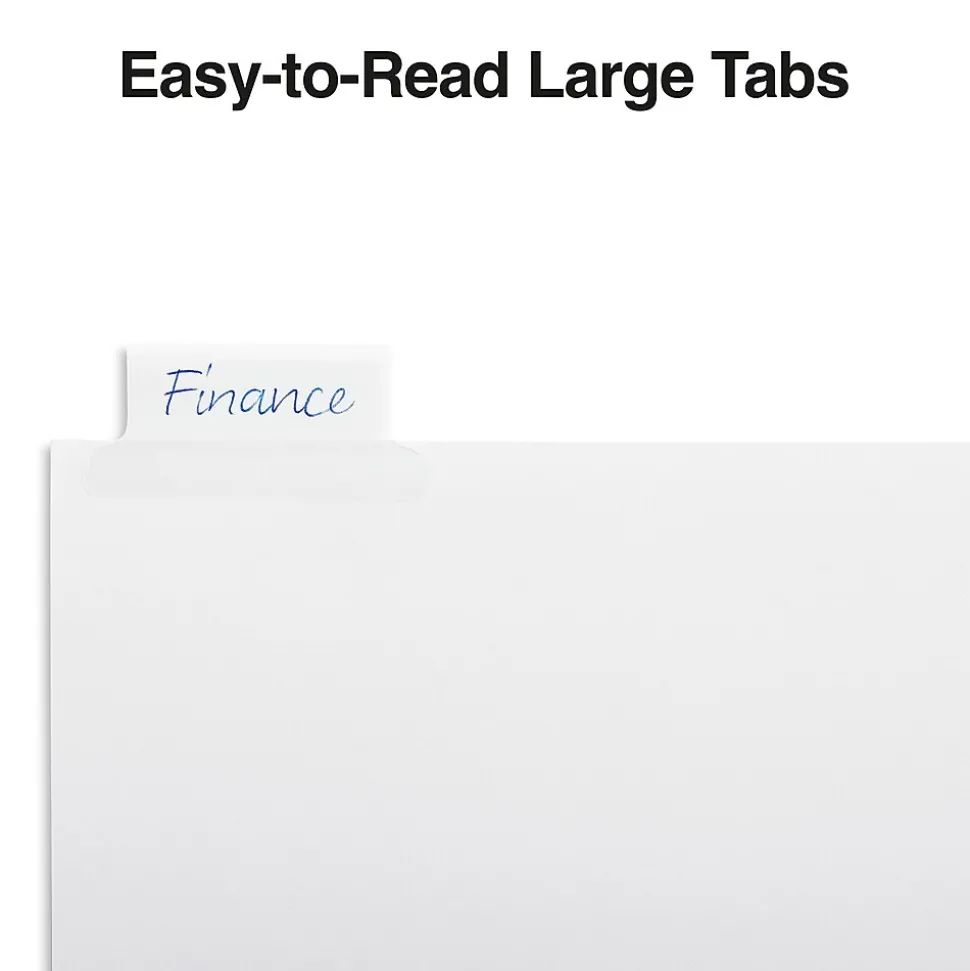 Staples Large Tab Insertable Dividers, 8-Tab, Clear (18935/11124)