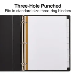 Staples Large Tab Insertable Dividers, 8-Tab, Clear (18935/11124)