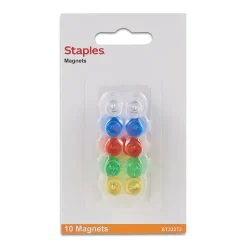 Staples Magnets, Assorted, 10/Pack (33273-CC)