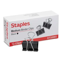 Staples Medium Binder Clips, Medium, Black, 576/Carton (32003)