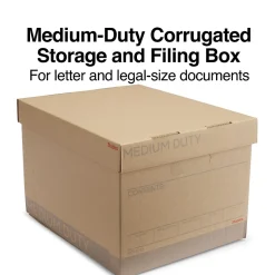 Staples Medium Duty File Box, Lift Off Lid, Letter/Legal, Brown/Gray, 12/Carton (TR59213)