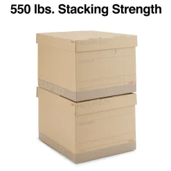 Staples Medium Duty File Box, Lift Off Lid, Letter/Legal, Brown/Gray, 12/Carton (TR59213)