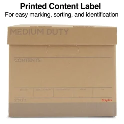 Staples Medium Duty File Box, Lift Off Lid, Letter/Legal, Brown/Gray, 12/Carton (TR59213)