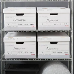 Staples Medium Duty File Box, Lift Off Lid, Legal, White/Gray, 12/Carton (TR59217)