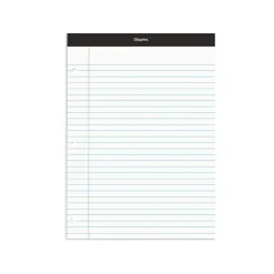 Staples Notepad, 8.5" x 11.75", Narrow Ruled, White, 100 Sheets/Pad (ST57345/TR57345)