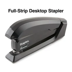 Staples One-Touch Desktop Stapler, 20 Sheet Capacity, Black (44436)