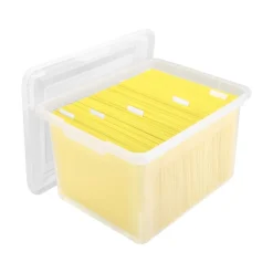 Staples Plastic File Box, Letter/Legal Size, Clear (140050)