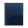 Staples 2-Pocket Plastic Presentation Folder with Fasteners, Navy (ST26389-CC)