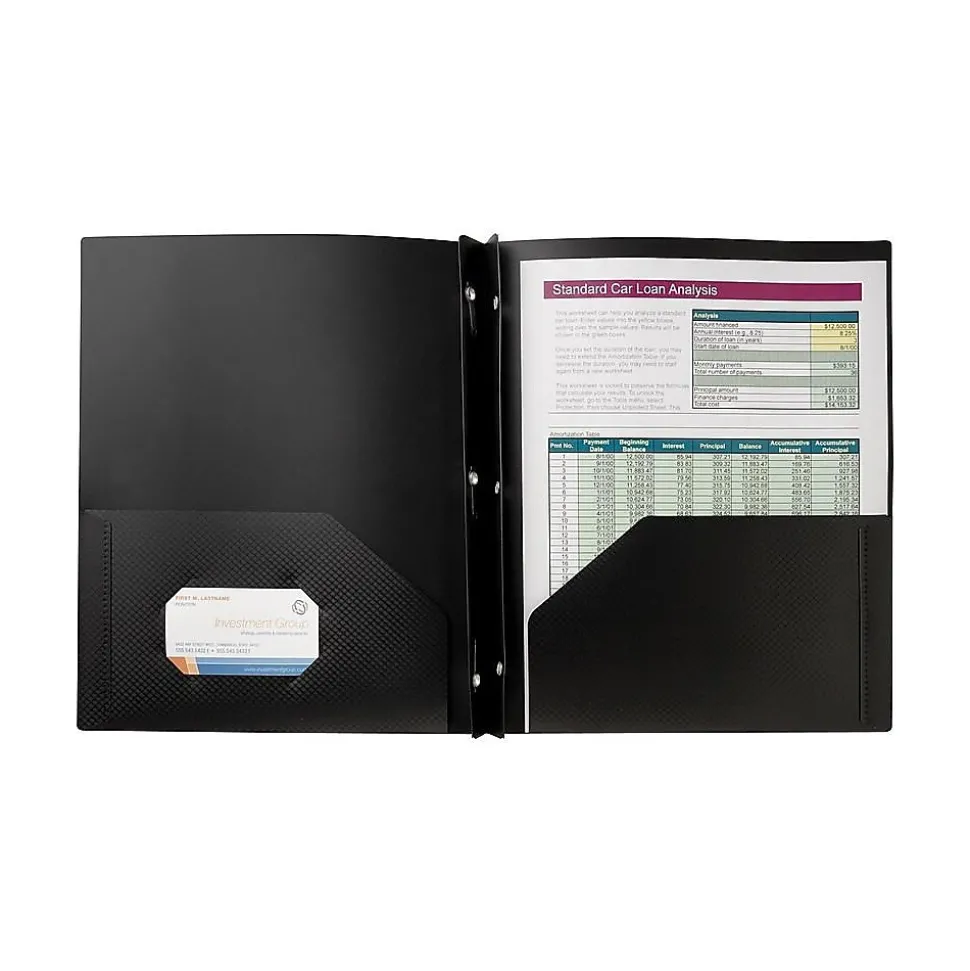 Staples 2-Pocket Presentation Folder, Textured Black (21617-CC/20647)