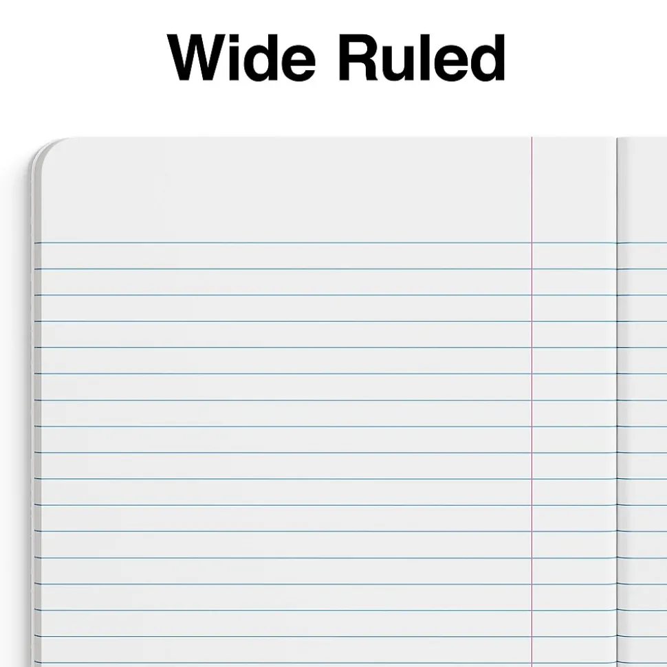 Staples Premium Composition Notebook, 7.5" x 9.75", Wide Ruled, 100 Sheets, Brown (TR52119)