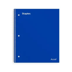 Staples Premium Poly 3-Subject Notebook, 8.5" x 11", College Ruled, 150 Sheets, Blue (ST58314)