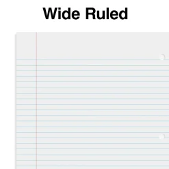 Staples Premium Poly 1-Subject Notebook, 8" x 10.5", Wide Ruled, 100 Sheets, White (TR25543)