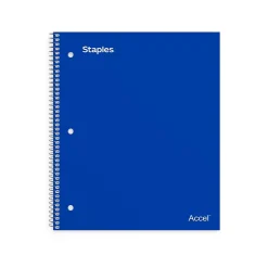 Staples Premium Poly 1-Subject Notebook, 8" x 10.5", Wide Ruled, 100 Sheets, Blue (ST20957D)