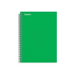 Staples Premium 1-Subject Notebook, 4.38" x 7", College Ruled, 80 Sheets, Reissue Green (TR58350M)