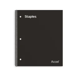 Staples Premium 1-Subject Notebook, 8.5" x 11", Graph Ruled, 100 Sheets, Black (TR58322)