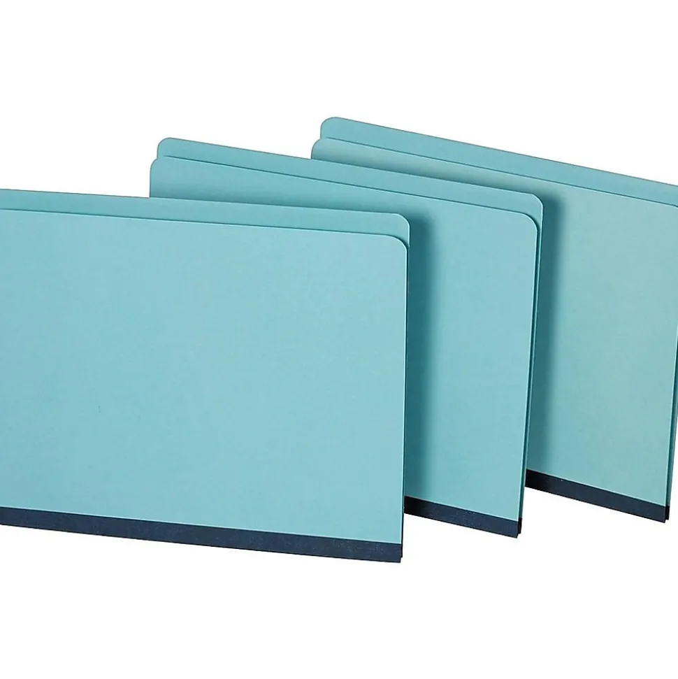 Staples Pressboard File Folders, Single Tab, Letter, Blue, 25/Box