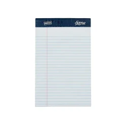 Staples Signa Notepads, 5" x 8", Wide Ruled, White, 50 Sheets/Pad, 12 Pads/Pack (18128/18128STP)