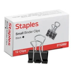 Staples Small Binder Clips, Small, Black, 2304/Carton (32002)