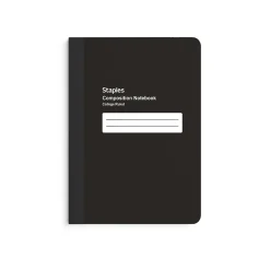 Staples Small Composition Notebook, 5" x 7", College Ruled, 80 Sheets, Black (ST24429)